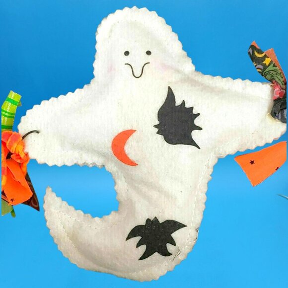 Primitive Halloween Garland Ghosts Pumpkins Bows Wired Felt Banner Bunting Doorw - Picture 7 of 11